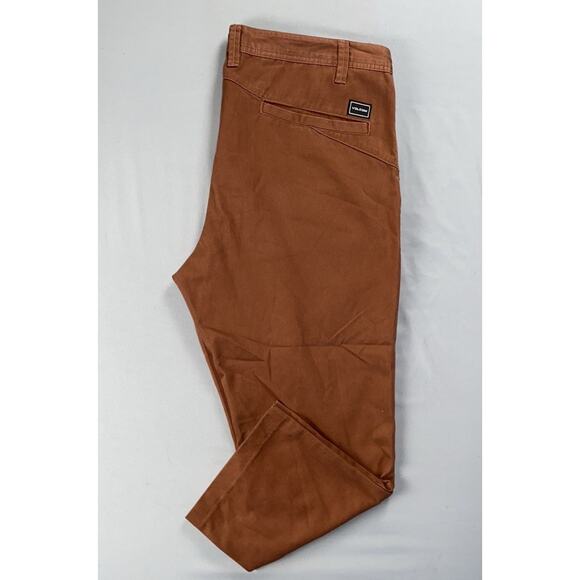 Volcom Men's Flat Front Crop Chino Skate Pants, Long Shorts. Burnt Orange, 38X24 - Picture 1 of 9